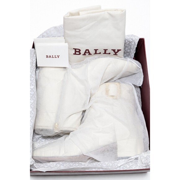 Bally Jay Buckle Womens Leather Ankle Boots Cream Size 39.5 US 9 New w/ Box Dust - Picture 14 of 16